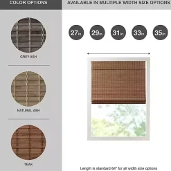 Brown Bamboo Light Filtering Roman Shade, 35 in.