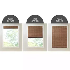 Brown Bamboo Light Filtering Roman Shade, 35 in.