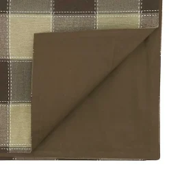 Brown Block Plaid Table Runner, 90 in.