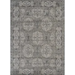 Brown Bordered Pattern Area Rug, 4x6