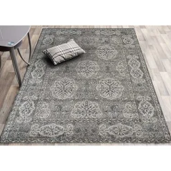 Brown Bordered Pattern Area Rug, 4x6