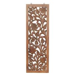 Brown Botanical Wood Panel Wall Plaque