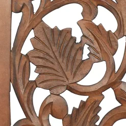 Brown Botanical Wood Panel Wall Plaque