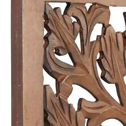 Brown Botanical Wood Panel Wall Plaque