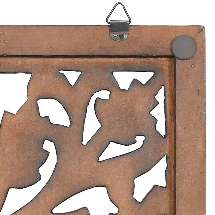 Brown Botanical Wood Panel Wall Plaque