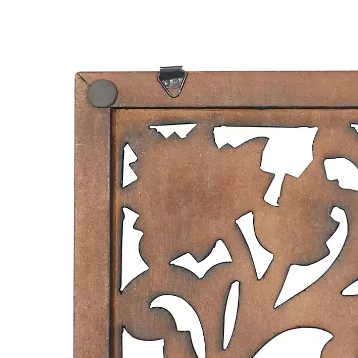 Brown Botanical Wood Panel Wall Plaque