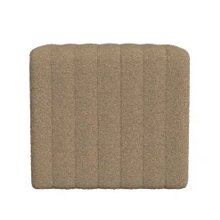 Brown Boucle Channeled Upholstered Ottoman