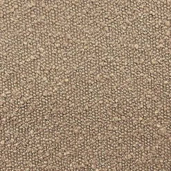 Brown Boucle Upholstered Wood Leg Bench