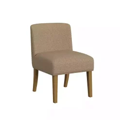 Brown Boucle Upholstered Dining Chair