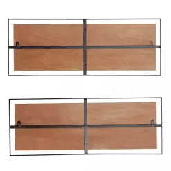 Brown Chevron Wood Wall Plaques, Set of 2