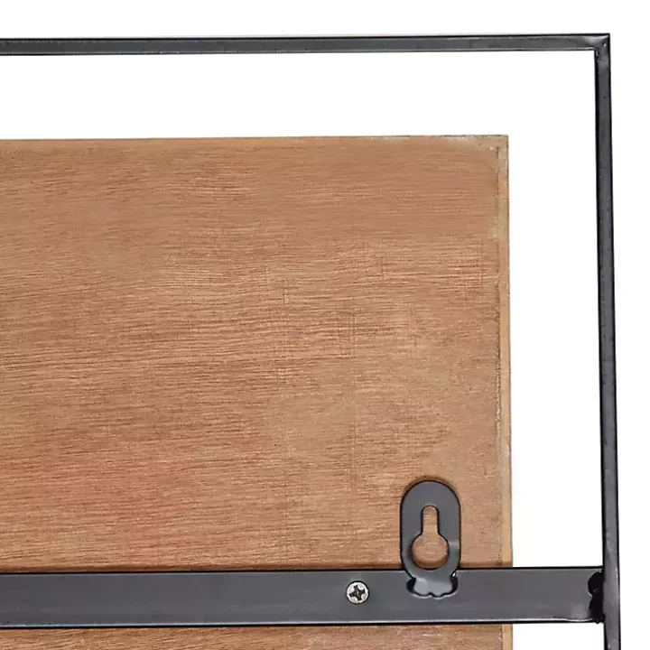 Brown Chevron Wood Wall Plaques, Set of 2