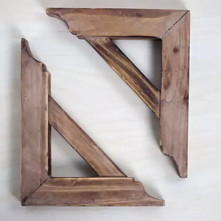 Brown Corbel Shelf Brackets, Set of 2