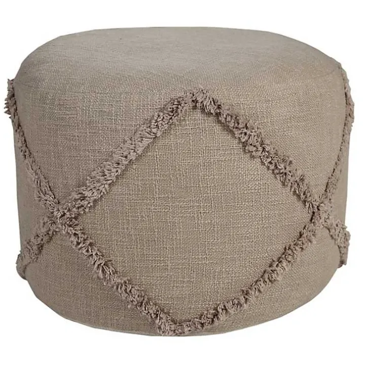 Brown Diamond Tufted Pouf