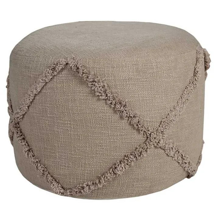 Brown Diamond Tufted Pouf