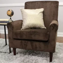 Brown Ellen Rolled Arms Accent Chair