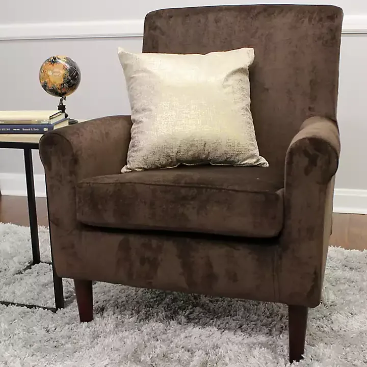 Brown Ellen Rolled Arms Accent Chair