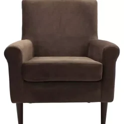 Brown Ellen Rolled Arms Accent Chair