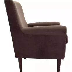 Brown Ellen Rolled Arms Accent Chair