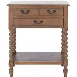 Brown Farmhouse 3-Drawer Console Table