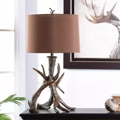 Brown Faux Antler Table Lamp