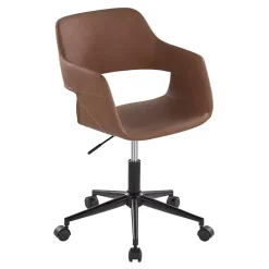 Brown Faux Leather & Black Marshall Office Chair