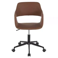 Brown Faux Leather & Black Marshall Office Chair