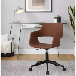 Brown Faux Leather & Black Marshall Office Chair