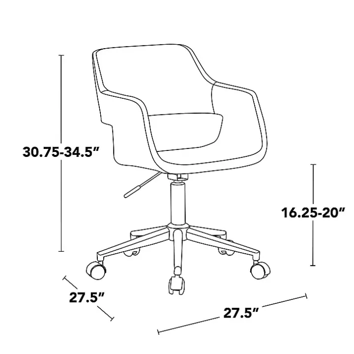 Brown Faux Leather & Gold Marshall Office Chair