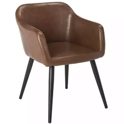 Brown Faux Leather Adalena Accent Chair