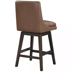 Brown Faux Leather Alli Swivel Counter Stool