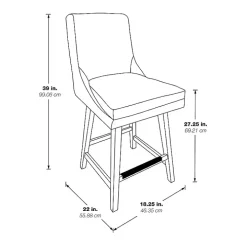 Brown Faux Leather Alli Swivel Counter Stool