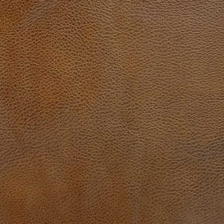 Brown Faux Leather Black Metal Accent Chair