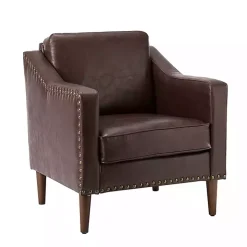 Brown Faux Leather Bonita Accent Chair