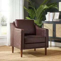 Brown Faux Leather Bonita Accent Chair