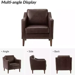 Brown Faux Leather Bonita Accent Chair