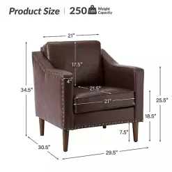 Brown Faux Leather Bonita Accent Chair