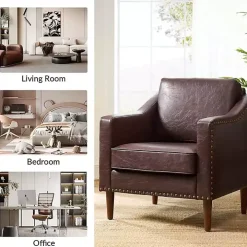 Brown Faux Leather Bonita Accent Chair