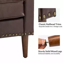 Brown Faux Leather Bonita Accent Chair