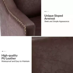 Brown Faux Leather Bonita Accent Chair