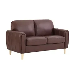 Brown Faux Leather Lyon Loveseat