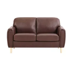 Brown Faux Leather Lyon Loveseat