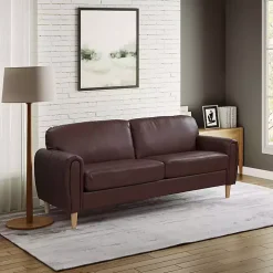 Brown Faux Leather Lyon Sofa