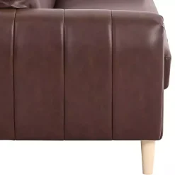 Brown Faux Leather Lyon Sofa