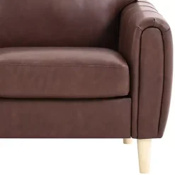 Brown Faux Leather Lyon Sofa