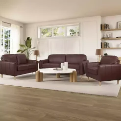 Brown Faux Leather Lyon Sofa