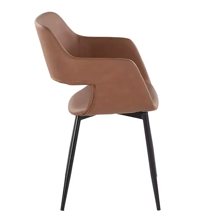 Brown Faux Leather Marge Dining Chairs, Set of 2