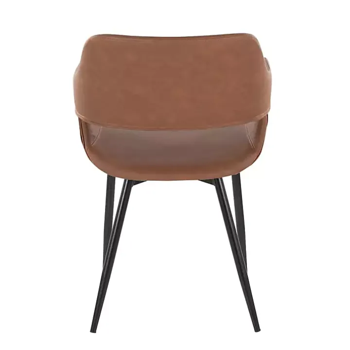 Brown Faux Leather Marge Dining Chairs, Set of 2