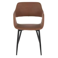Brown Faux Leather Marge Dining Chairs, Set of 2