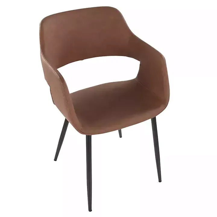 Brown Faux Leather Marge Dining Chairs, Set of 2