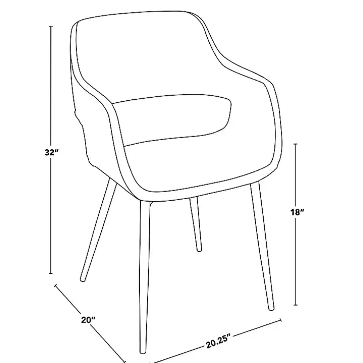 Brown Faux Leather Marge Dining Chairs, Set of 2